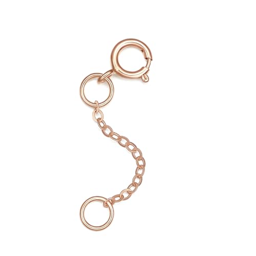 18K 750 Real Rose Gold Extender for Necklace Bracelet Anklet Extenders for Jewelry Gold Extension for Women Men Durable Adjustable Chain Accessories 0.98Inch