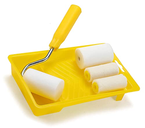 Mini Foam Paint Roller Painting Decorating Touch Up Trim Kit 2 inch Small Paint Roller Tray Set with High