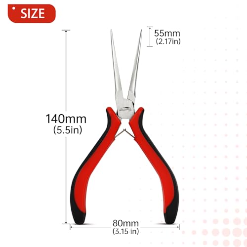 5-Pack 5.5-Inch Long Needle Nose Pliers, Mini Jewelry Pliers (5 Count)