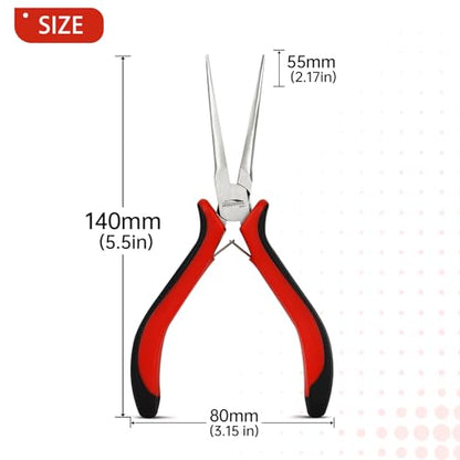5-Pack 5.5-Inch Long Needle Nose Pliers, Mini Jewelry Pliers (5 Count)