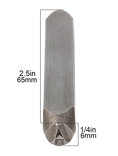 1/4"(6mm) Letter Stamp Set, 27Pcs Steel Capital Letter Punch DIY Tool for Leather, Brass, Aluminum, Mild Steel (A-Z)