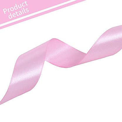 1 Inch x 100yds Pink Satin Ribbon for Crafts