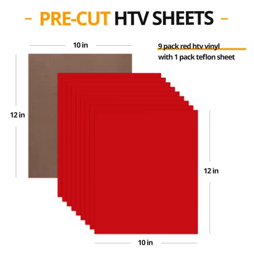 Red Heat Transfer Vinyl Bundle (10 Count)