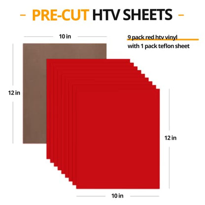 Red Heat Transfer Vinyl Bundle (10 Count)