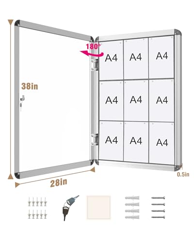 38"x28" Enclosed Bulletin Board