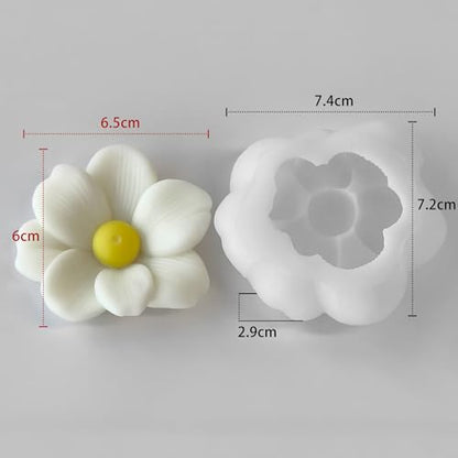 2 Pack Tulip Flower Succulent Peony Half Open Rose Bud Cylinder Candle & Resin Mold