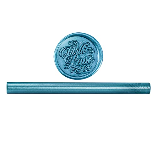 15Pcs Teal Blue Glue Gun Sealing Wax Sticks for Wax Seal Stamp (15 Count)