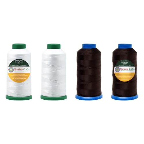 SZ 69 210D T70 White Dark Brown Bonded Nylon Thread 6000 YDs (18000 Foot)