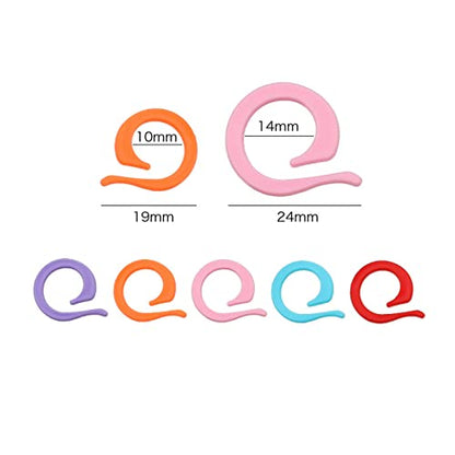 120pcs Knitting Stitch Rings Plastic Stitch Markers with Transparent Storage Box Multicolor Crochet Locking Ring for DIY Sewing