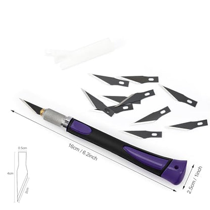 Precision Hobby Knife Set Utility Craft Knife Kit with 10PCS Blades for Art