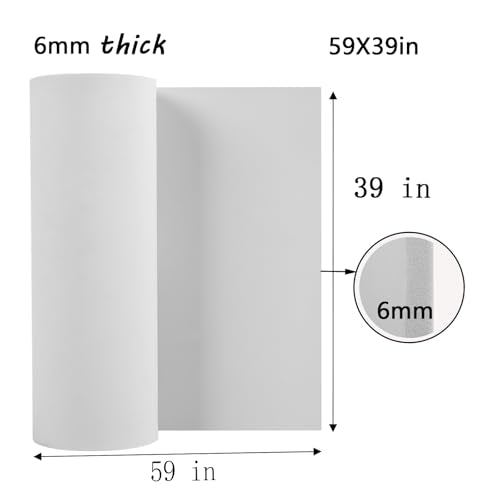6mm EVA Foam Sheets Roll 39x59in White for Cosplay DIY 90kg