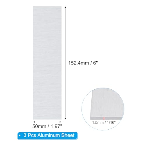 6061 T651 Aluminum Sheet Metal 6 x 1.97 x 1 (3 Count)