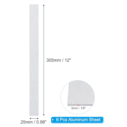 6061 T651 Aluminum Sheet Metal 12.01 x 0.98 x 1 (6 Count)