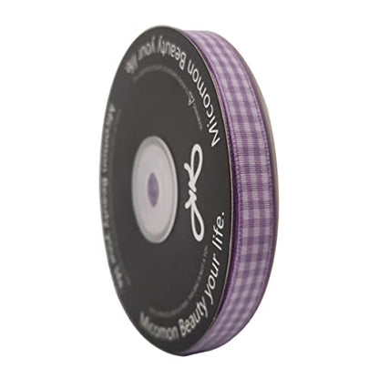 Purple Gingham Plaid Checked Ribbon 25 Yard Each Roll 100% Polyester (75 Foot)