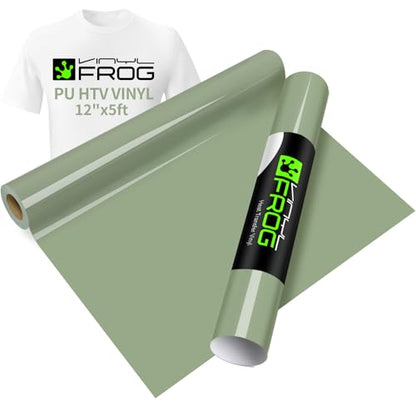 Sage Green Heat Transfer Vinyl Roll 12" x5ft Matte HTV Vinyl
