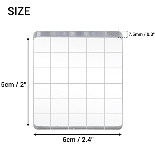 6 Pieces Stamp Block Clear Acrylic Stamping Blocks Tools Set with Grid Lines for DIY Crafts Scrapbooking Card Making Ornaments Stamping Projects (6 Count)