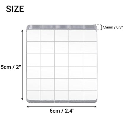 6 Pieces Stamp Block Clear Acrylic Stamping Blocks Tools Set with Grid Lines for DIY Crafts Scrapbooking Card Making Ornaments Stamping Projects (6 Count)