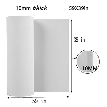 10mm EVA Foam Sheets Roll 39x59in White for Cosplay DIY 90kg