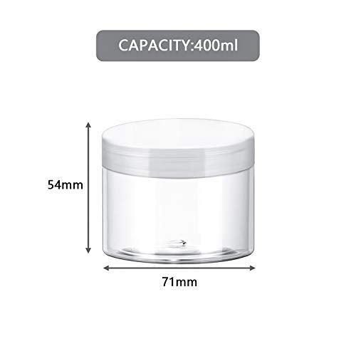 12 Pack 6 oz Plastic Container Jars with Lids Round Clear Travel Cosmetic Container Slime Jars for Toiletries (12 Count)