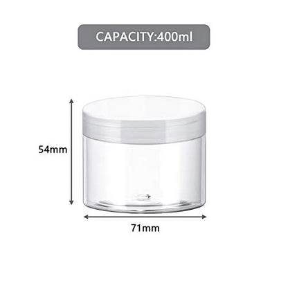 12 Pack 6 oz Plastic Container Jars with Lids Round Clear Travel Cosmetic Container Slime Jars for Toiletries (12 Count)