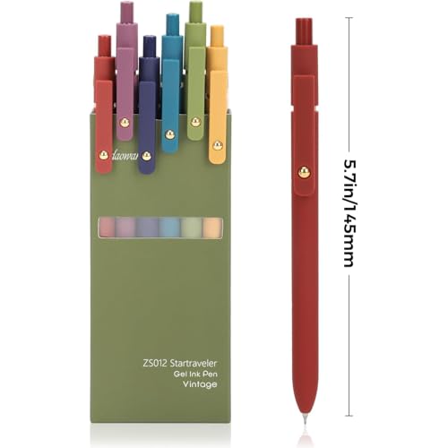 Gel Pens 6 Pcs 0.5mm Retractable Quick Dry Black Ink Pens (6 Count)