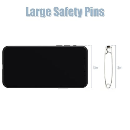 3 Inch Extra Large Safety Pins (100 Count)