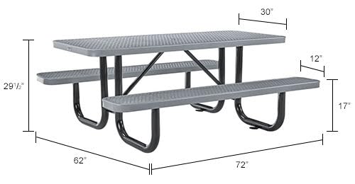 6’L Rectangular Picnic Table