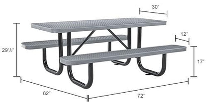 6’L Rectangular Picnic Table