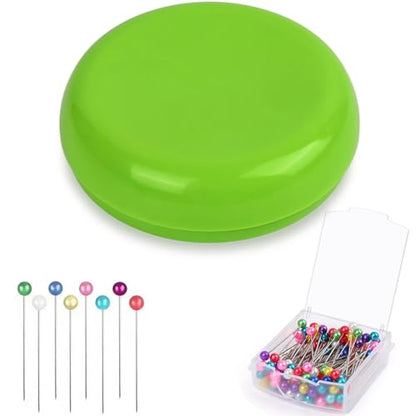 Magnetic Pin Cushion with 100pcs Butterfly Head Straight Pins