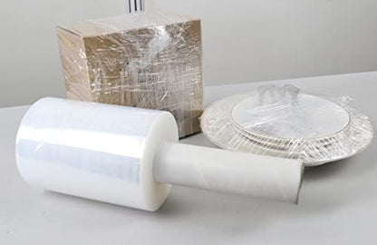 4Pack Industrial Mini Clear Stretch Wrap with Handle 5" 1000ft 80 Gauge for Pallet Wrap