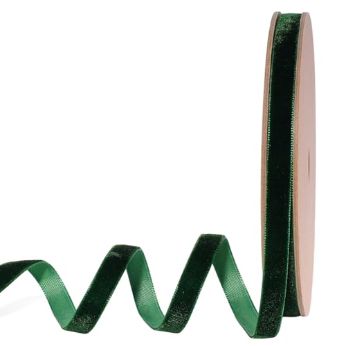 Green Thin Velvet Ribbon