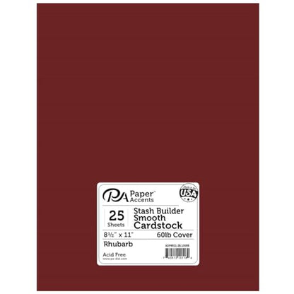 Stash Builder Cardstock 8.5" x 11" Rhubard
