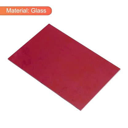 2 Pcs Stained Glass Sheet Mosaic Tile 7.9 Inch x 5.9 Inch Red Stained Glass Sheets for Crafts DIY Art Project