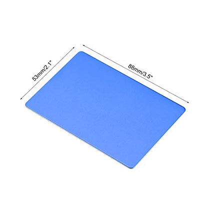 Blank Metal Card 88x53x0.8mm Anodized Aluminum Plate for DIY Laser Printing Engraving Blue 5 Pcs (5 Count)