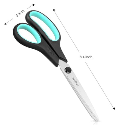 8.5" Heavy Duty Scissors All Purpose for Office School Crafts Sewing (3 Count)
