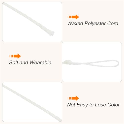 Waxed Cord 0.45mm Waxed Thread 87 Yard Wax String Leather Cord for Bracelet Making