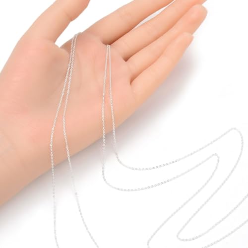 10 Feet Real Sterling Silver 1.6x1.2mm Flat Cable Chain Findings