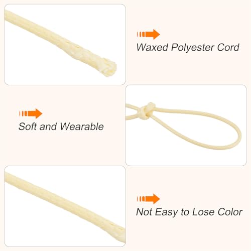 Waxed Cord 1mm Waxed Polyester Cord 175 Yard Wax String for Bracelet Making