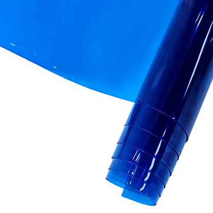 HYANG Blue Transparent PVC Super Clear Holographic Vinyl Faux Leather Sheets 1 Roll 12" x 47"