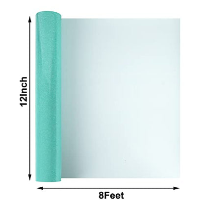 Glitter Fluorescent Light Blue HTV Heat Transfer Vinyl Rolls