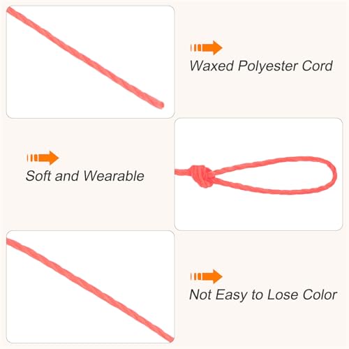 Waxed Cord 0.45mm Waxed Thread 87 Yard Wax String Leather Cord for Bracelet Making