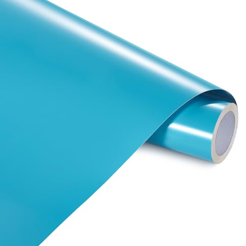 13inch x 15ft Sky Light Blue Smart Adhesive Permanent Vinyl Compatible with Cricut Explore and Maker Series Without Cutting Mats