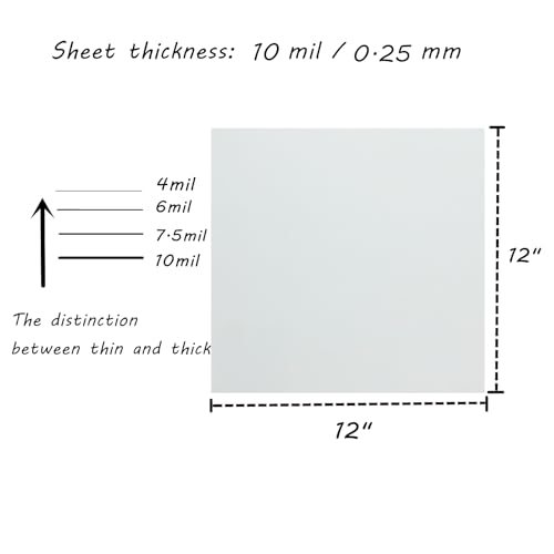 10 Pieces 10 mil Transparency Blank Template Material Stencils Mylar for Cutting Paper Clear Sheet 12 × 12 inch (1440 sq in)