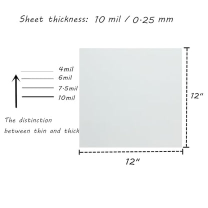 10 Pieces 10 mil Transparency Blank Template Material Stencils Mylar for Cutting Paper Clear Sheet 12 × 12 inch (1440 sq in)