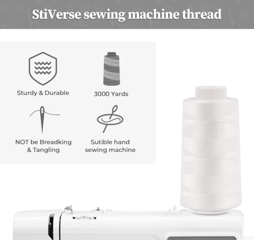 3000 Yards Black & White Sewing Thread