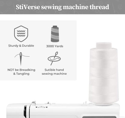 3000 Yards Black & White Sewing Thread