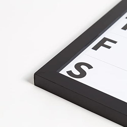 Framed Magnetic Weekly Calendar Dry Erase White Board