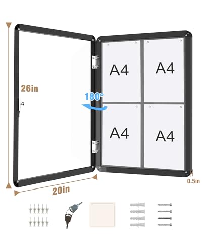 26"x20" Enclosed Bulletin Board