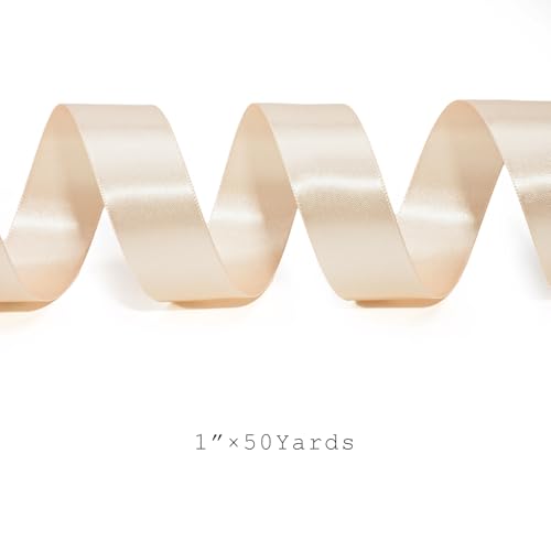 Nude Satin Ribbon 1 inch x 50 Yards