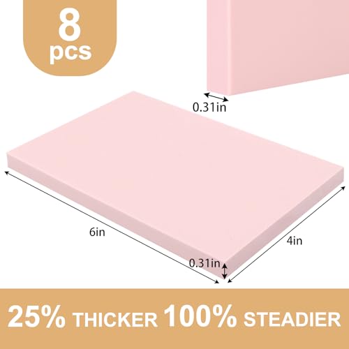 8pcs 4"x6" Pink Rubber Carving Blocks (8 Count)